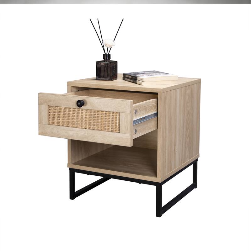 Birch Coastal Modern One Drawer Side Table