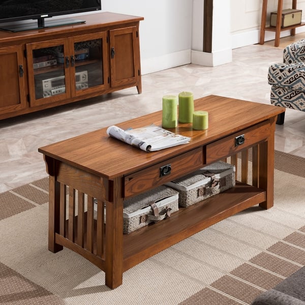 slide 2 of 12, Leick Home Mission Impeccable Coffee Table Brown - Wood