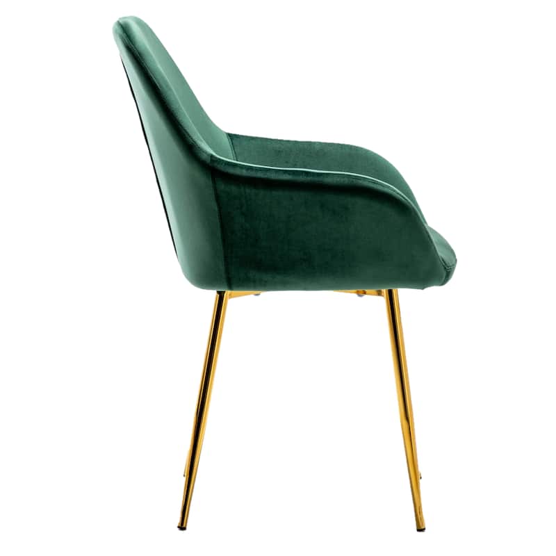 Tasmia Premium Emerald Accent Bucket Upholstered Dining Chairs (Set of 2)