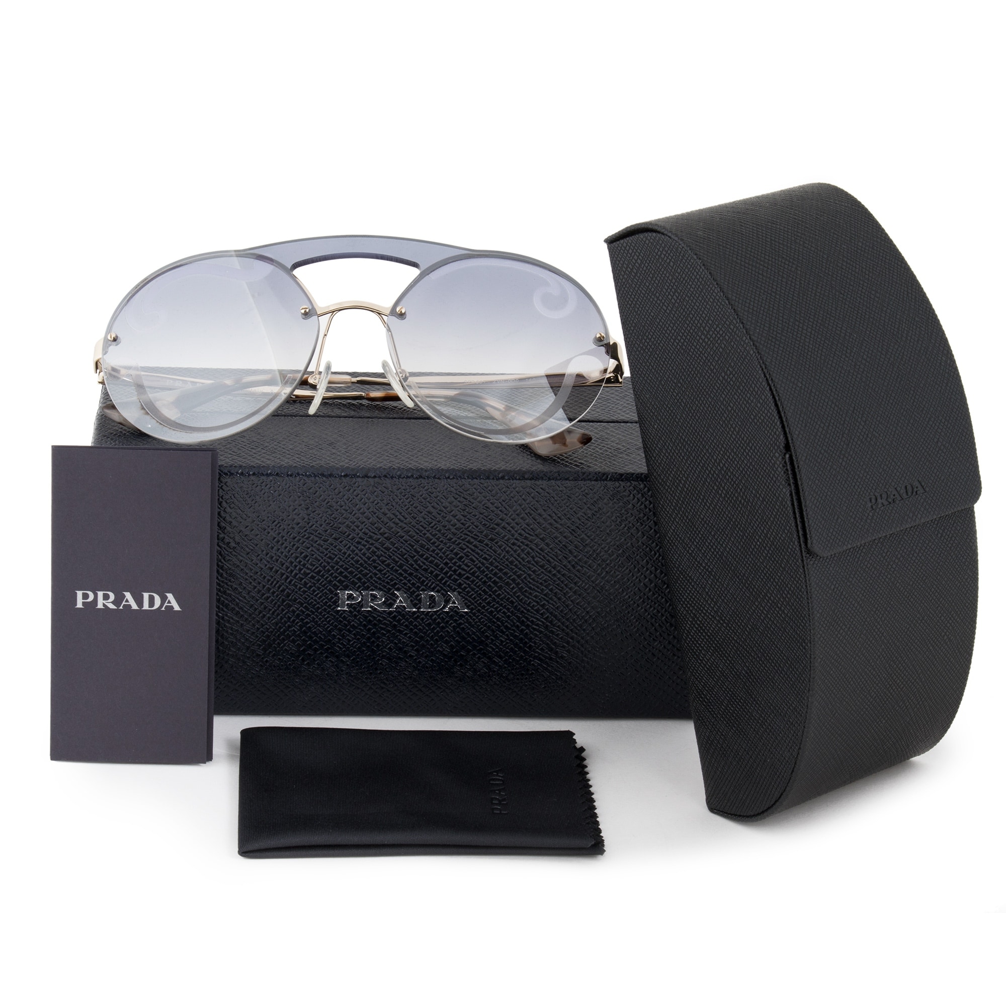 prada 36mm round sunglasses