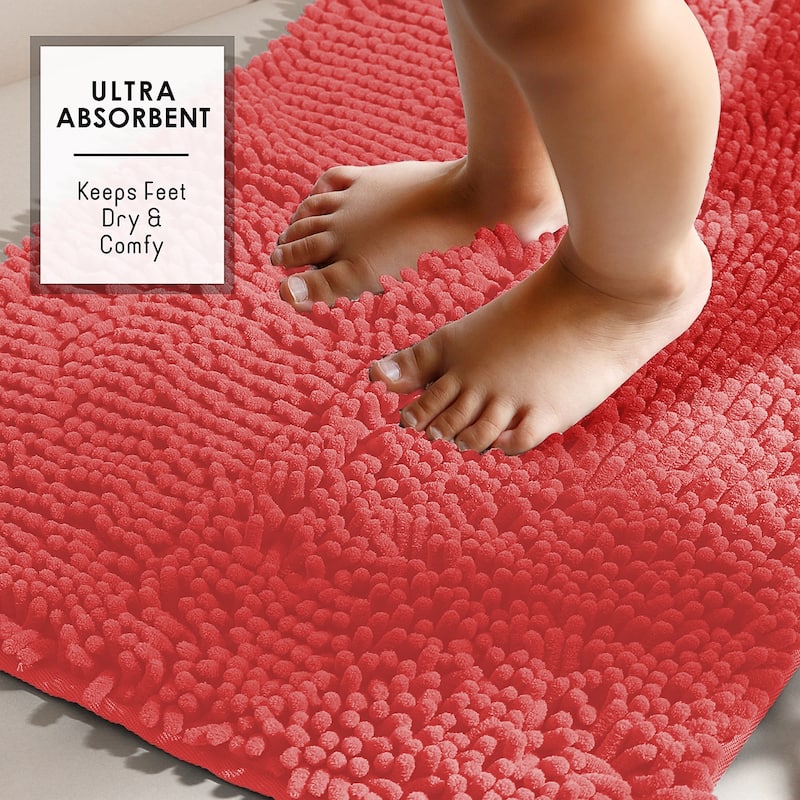 Empyrean Non-Slip Super Plush Chenille Bathroom Rugs