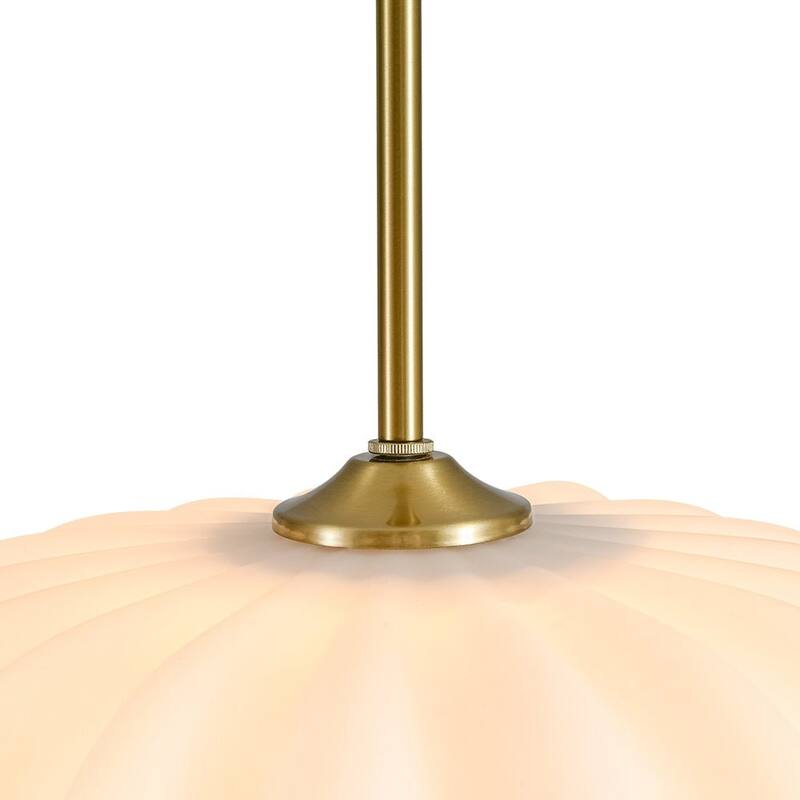 Chic Modern 1-Light Shell Scalloped Glass Single Pendant - 15.7 in