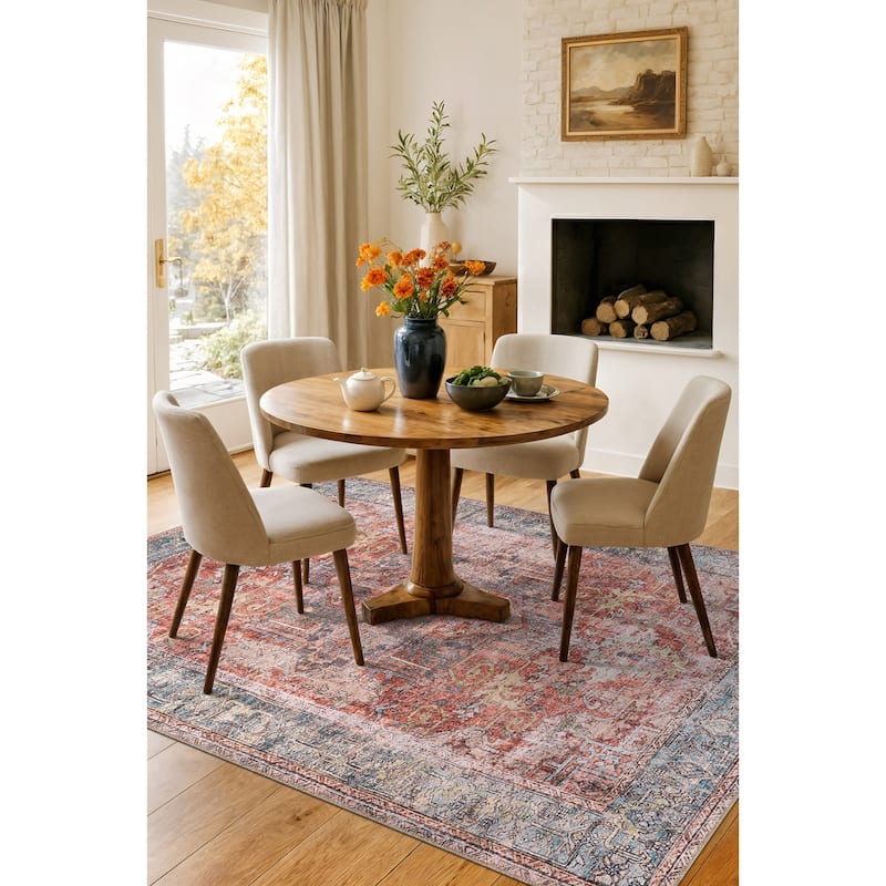 World Rug Gallery Vintage Inspired Distressed Machine Washable Area Rug