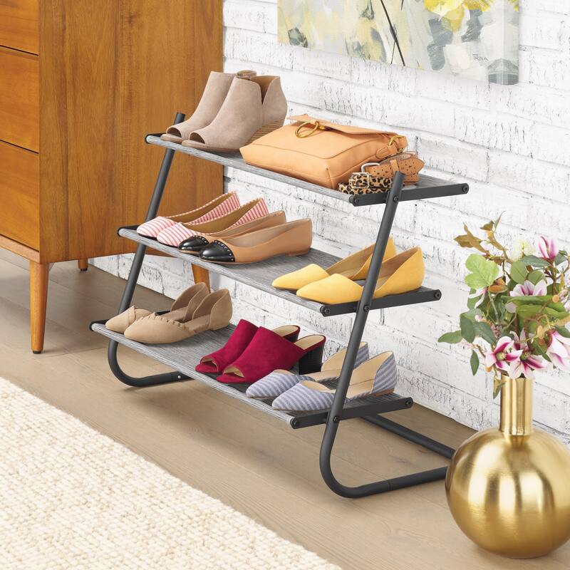 Whitmor 3-Tier Shoe Shelf - Matte Black