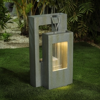 Cement Two Tier Pedestal Outdoor Fountain