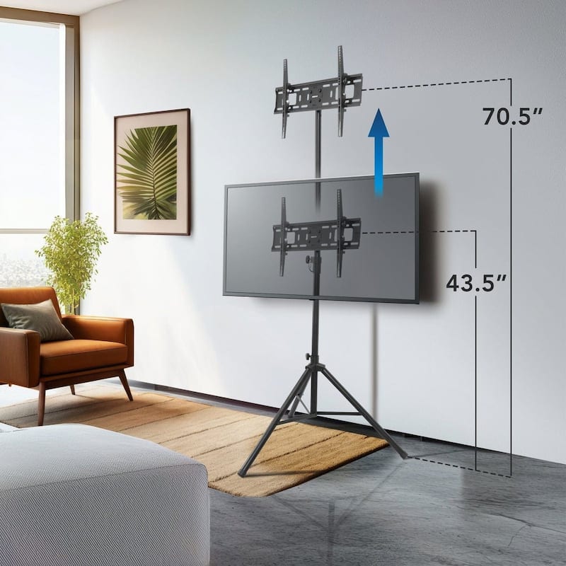 Mount-It! Tripod Portable TV Stand Fits LCD LED Flat Screen TV - Black