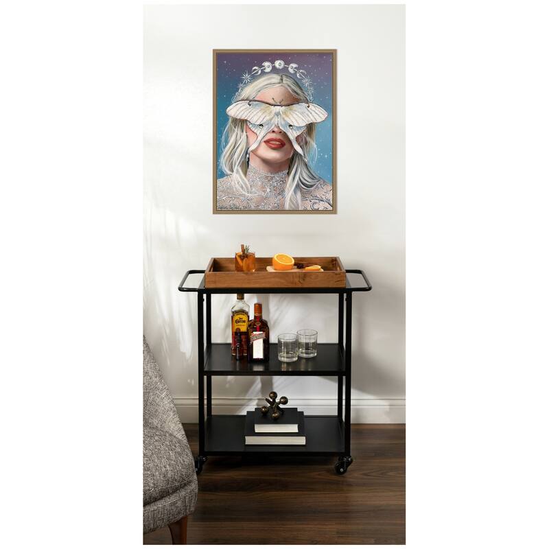 Kate and Laurel Moon Witch by Charlotte Brindley Framed Canvas Wall Art Print