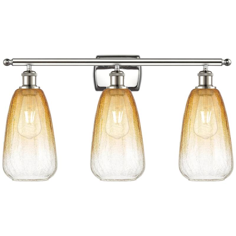 Innovations Lighting 516-3W-14-26 Brookhaven Almond Vanity Brookhaven - Polished Nickel / Amber