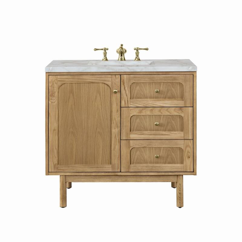 James Martin Vanities 545-V36-3VSL Laurent 36" Single Basin Wood - Light Natural Oak - Oak Finish