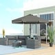 preview thumbnail 18 of 39, Outsunny 9ft Patio Umbrella with Push Button Tilt and Crank, Ruffled Outdoor Market Table Umbrella with Tassles and 8 Ribs