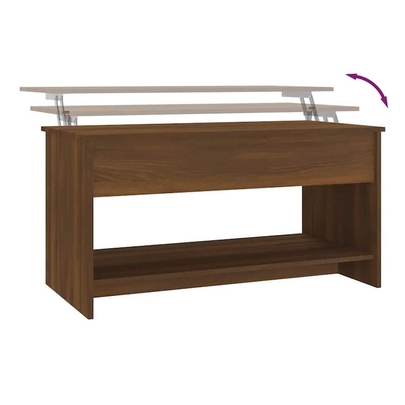 vidaXL Coffee Table Lift Top End Table Accent Side Sofa Table Engineered Wood - 40.2" x 19.7" x 20.7"