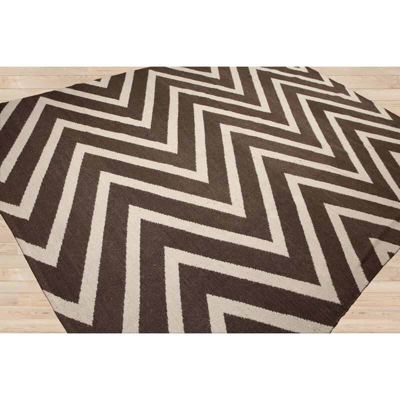 Hand Knotted Beige Kilim 100% Wool Traditional Oriental Area Rug - 8' x 10'