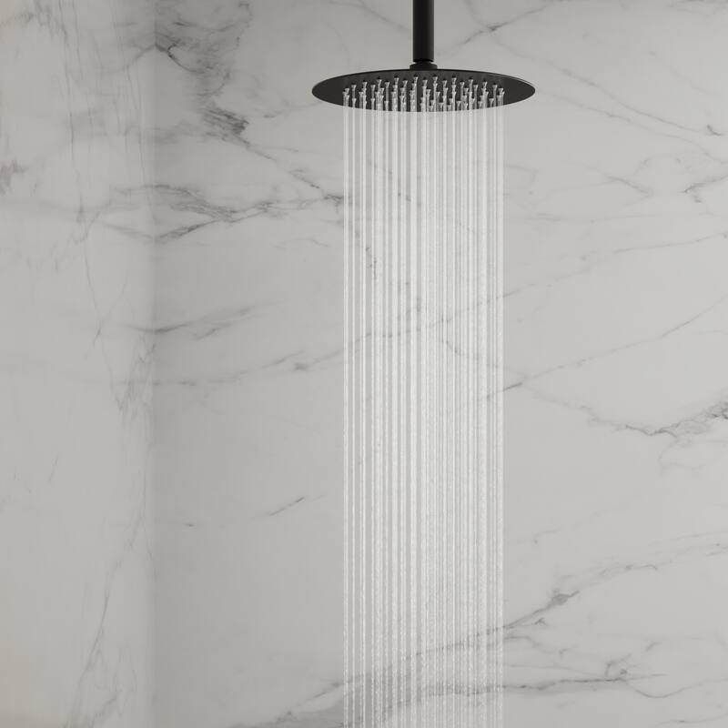 GRANDJOY Dual Shower Heads with Handheld Spray 10" Rainfall Wall Mount Shower Faucet Set