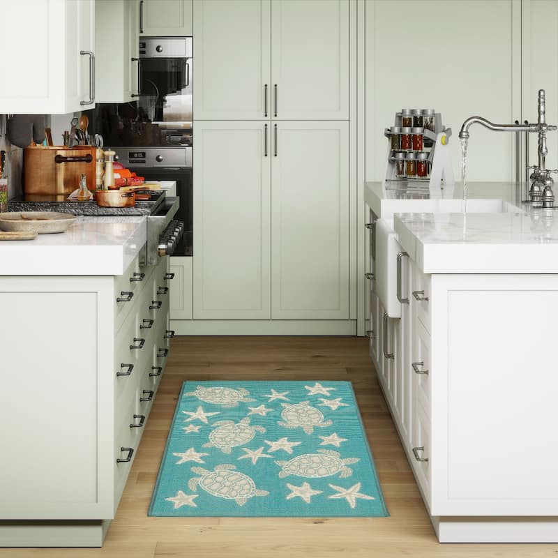 Liora Manne Esencia Turtle And Stars Indoor/Outdoor Mat