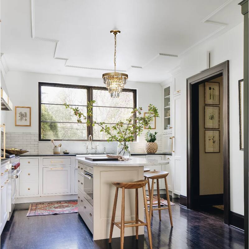 3-Light 13" Cone Shape 4-Tier Crystal Chandelier