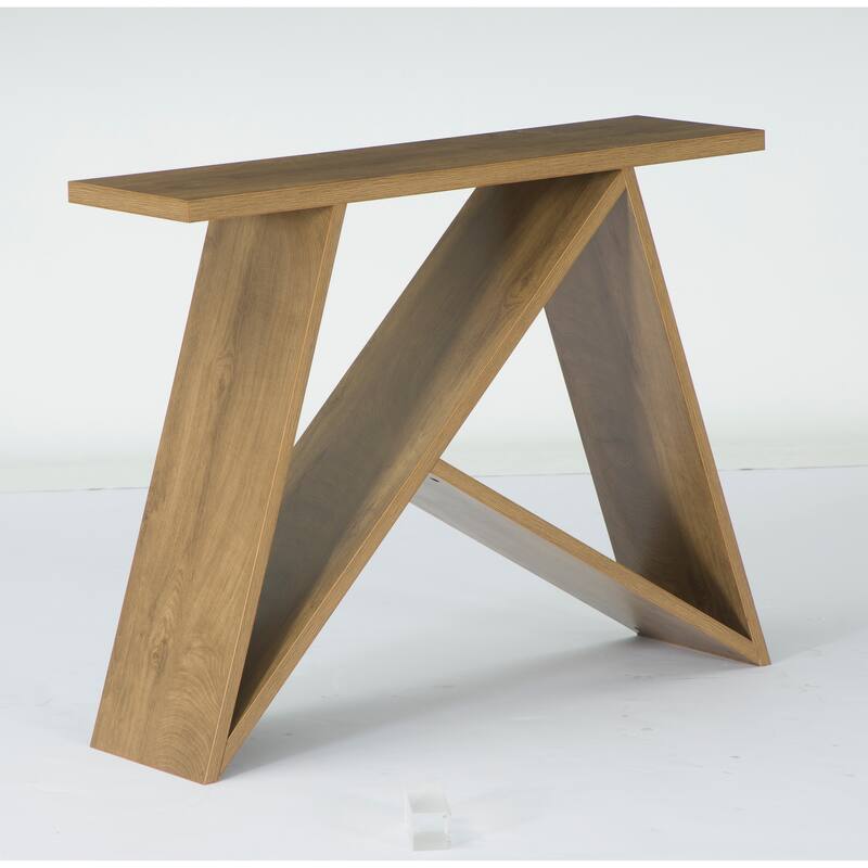 41.3 Inch Console Table, Modern Entryway Table with Geometric Base - Bown - MDF
