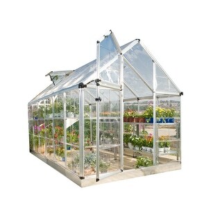 Palram - Canopia Outdoor Snap & Grow 6' x 16' Greenhouse - Silver
