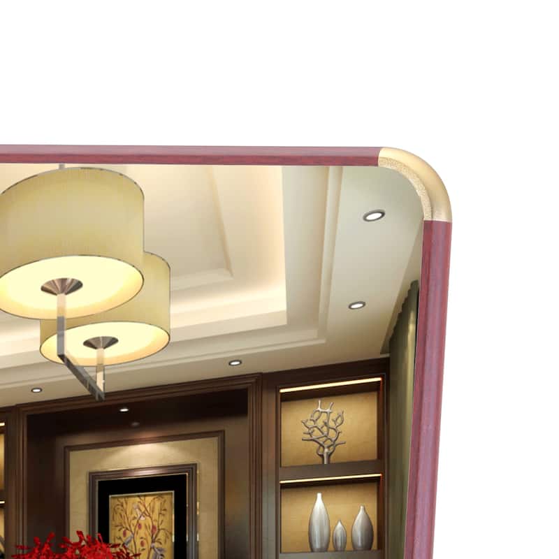 Roomfitters Floor Standing Full-Length Mirror with Walnut Frame, 60"x16.5" Wall Mounted Dressing Mirror for Bedroom