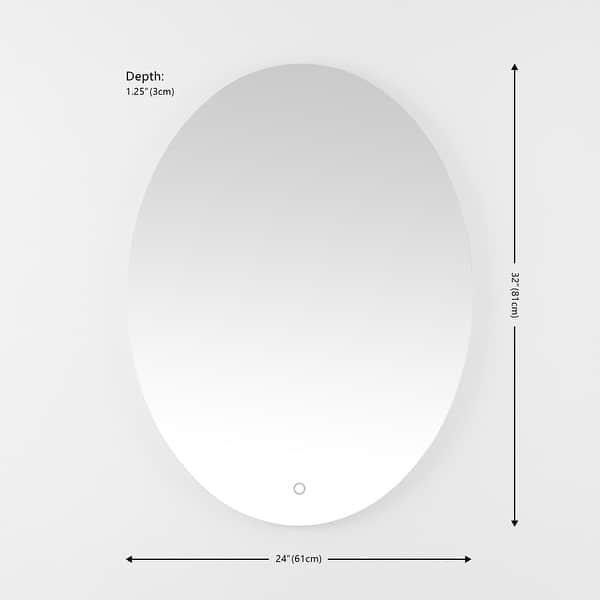 slide 2 of 22, SAFAVIEH Nolan 32 x 2 Inch W x H Oval LED Aluminum Vanity Mirror White