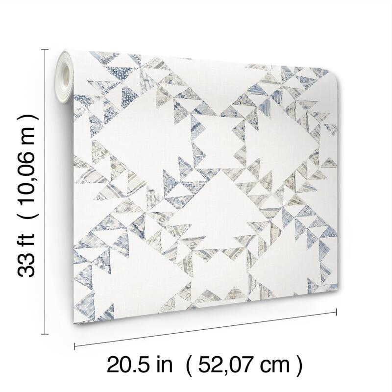 Scrap Quilt Denim Wallpaper