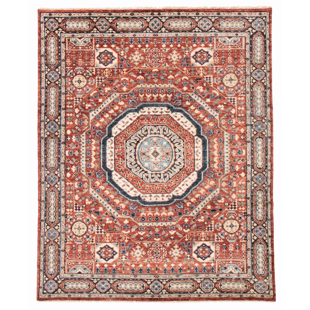 ECARPETGALLERY Hand-knotted Jules Serapi Dark Red Wool Rug - 7'9 x 9'10