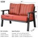 preview thumbnail 16 of 42, OVIOS Outdoor Steel Frame Bench Wicker Stripes Pattern Cushion Loveseat