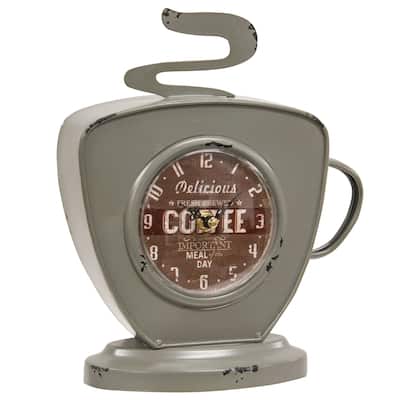 Vintage Dark Gray Coffee Clock