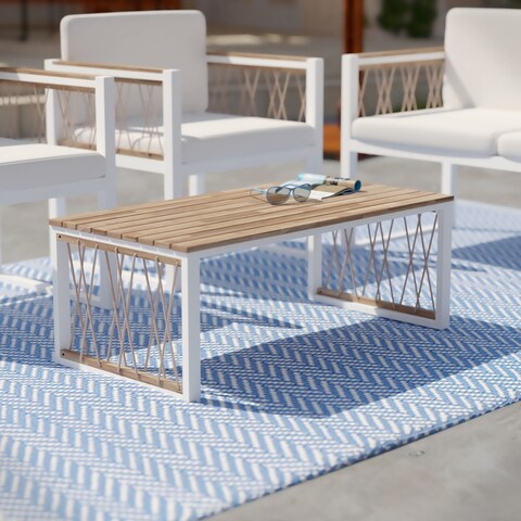 SEI Furniture Wilsey Contemporary Natural Wood Cocktail Table
