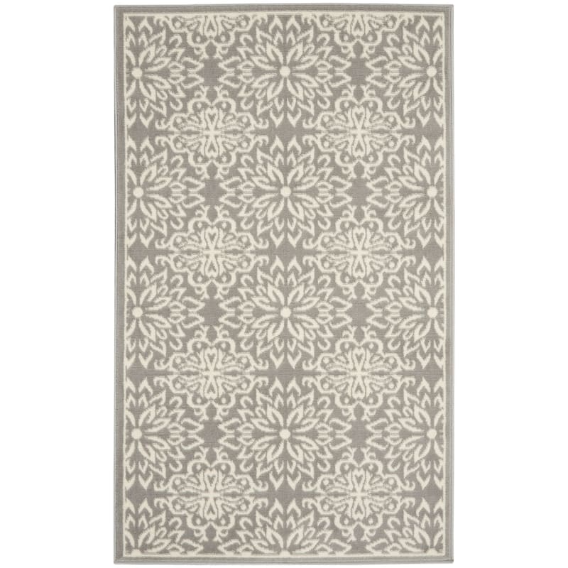 Nourison Jubilant Floral Medallion Area Rug - 3' x 5' - Grey