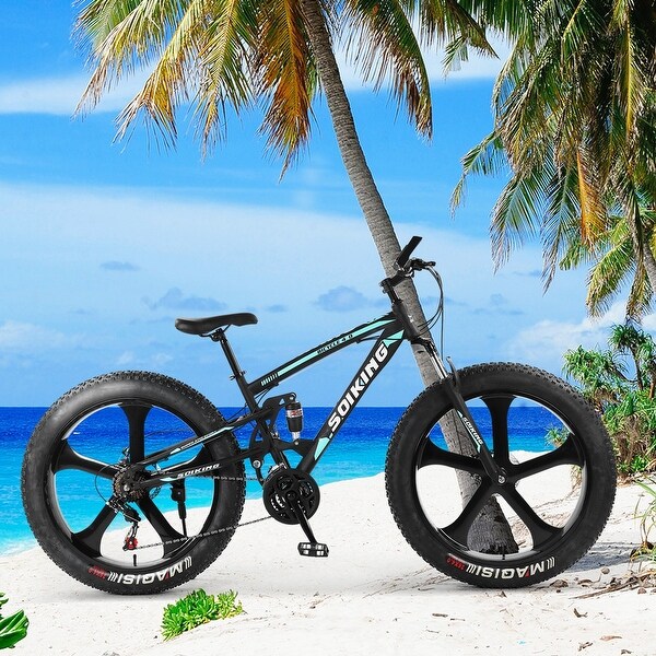 26-Inch 21-Speed​​High-Carbon Steel Frame, Beach And Snow Fat Tire