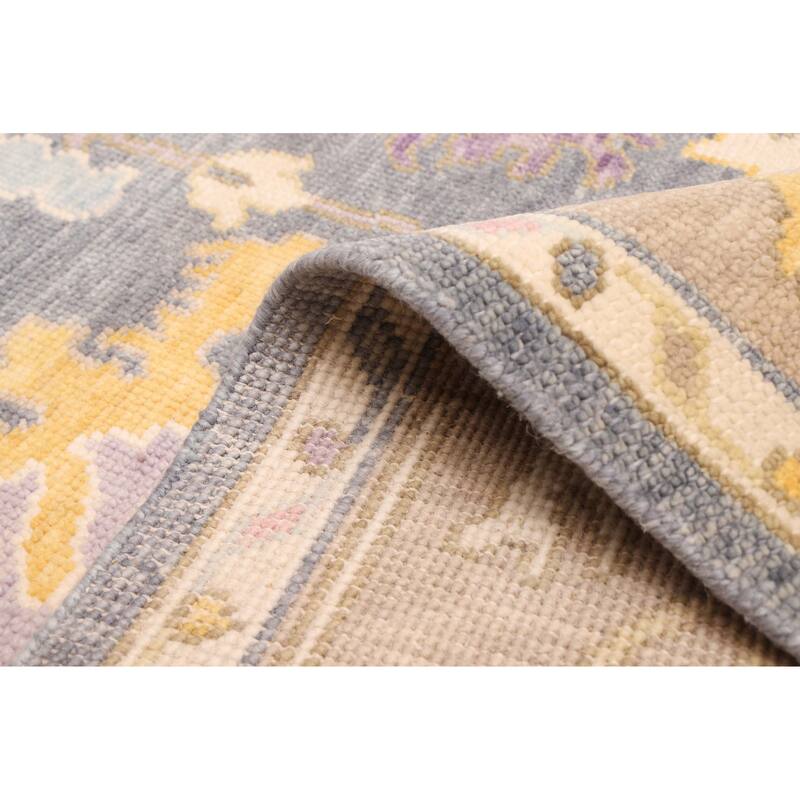 ECARPETGALLERY Hand-knotted Modern Oushak Charcoal Wool Rug - 5'6 x 8'6