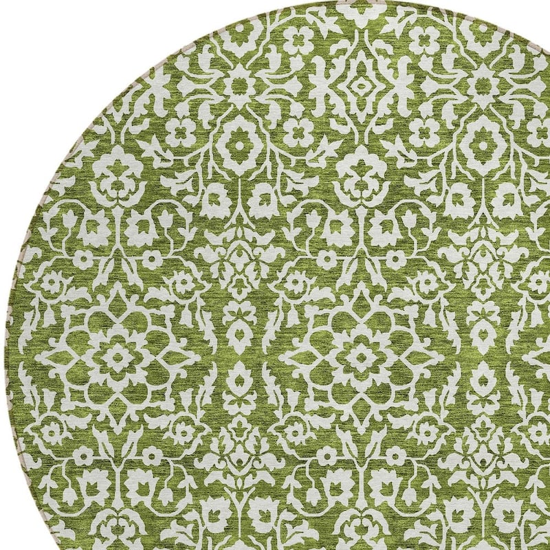 HomeRoots Damask Traditional Rectangle Outdoor Rug