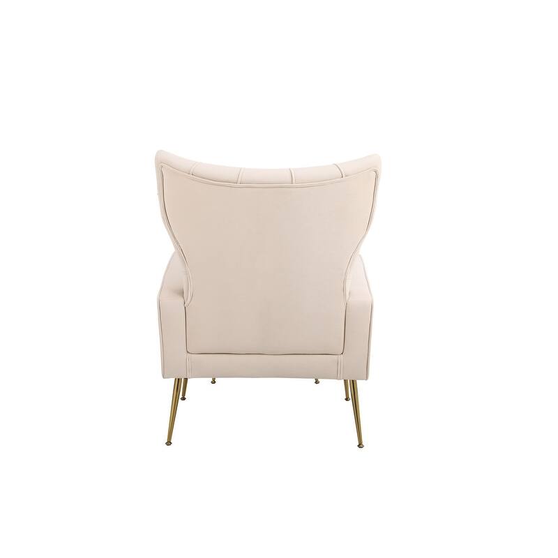 Accent Chair with Ottoman,Living Room Club Chair and Ottoman Set,Beige