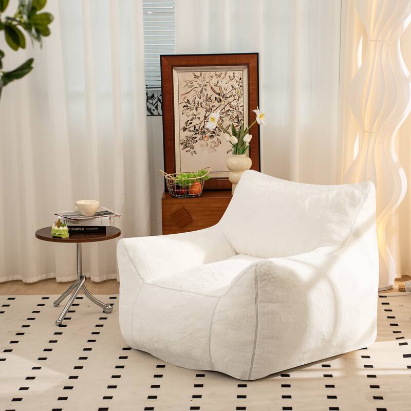 Bean Bag Chair, Comfy Bean Bag Sofa with Back Support, Faux Fur Bean Bag Chair