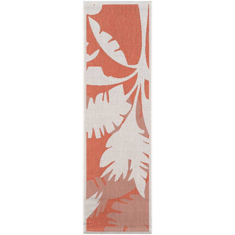 Samantha Bal Harbor Indoor/ Outdoor Area Rug - 2'3" x 7'10" Runner - Ivory/Orange