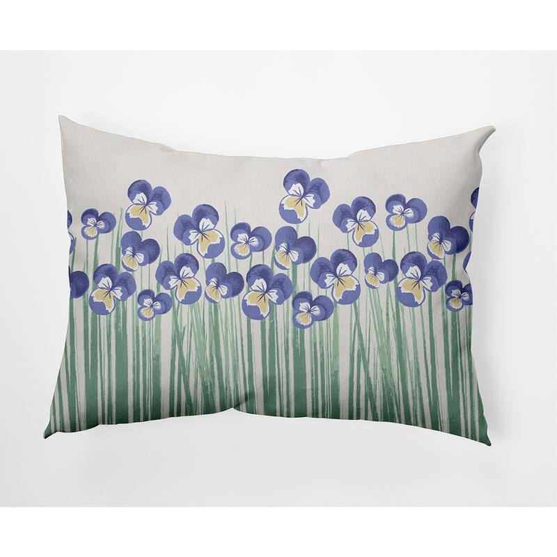 Field of Pansies Outdoor Pillow - Purple - 14" x 20"
