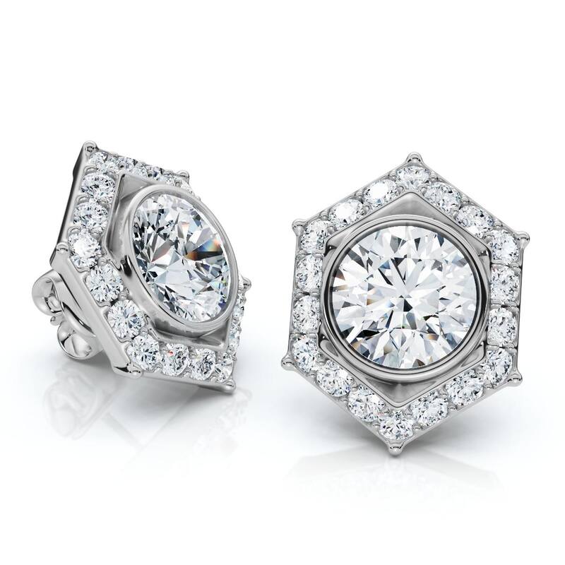 2 1/2Ct Sally Diamond Earrings Gold Lab Grown