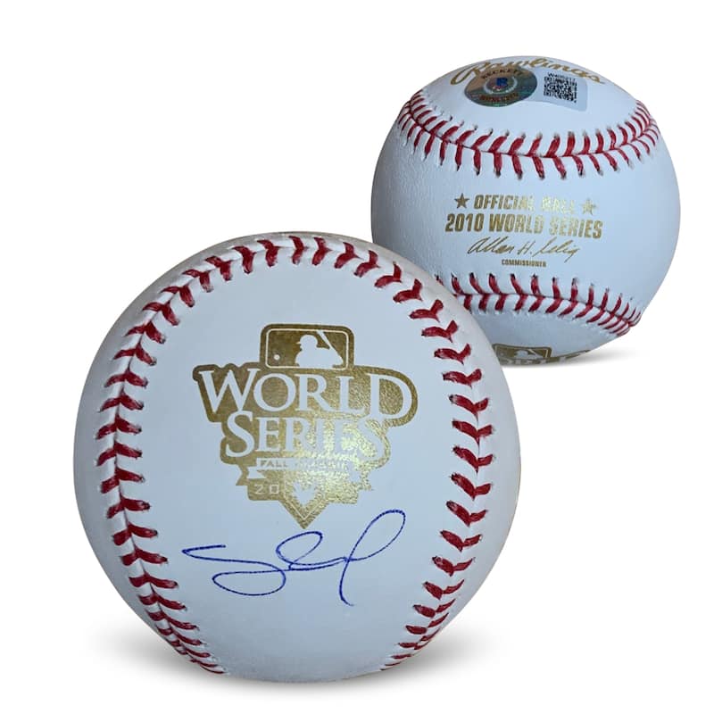 Pablo Sandoval Autographed 2010 World Series Signed Baseball Beckett COA With UV Display Case - 8'6" x 11'6"