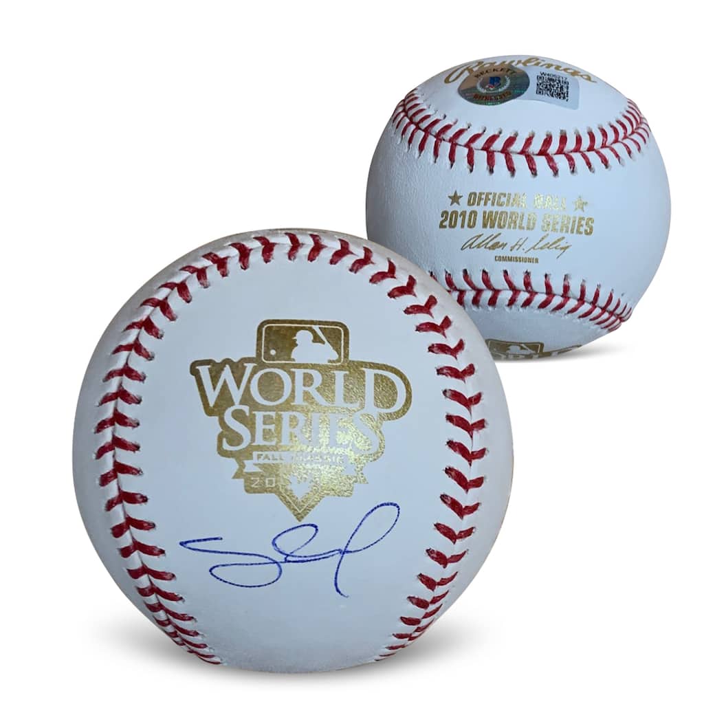 Pablo Sandoval Autographed 2010 World Series Signed Baseball Beckett COA With UV Display Case - 8'6" x 11'6"