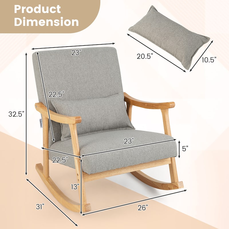Costway Set of 2 Rocking Chairs with Pillow Rocking Armchairs with - See Details