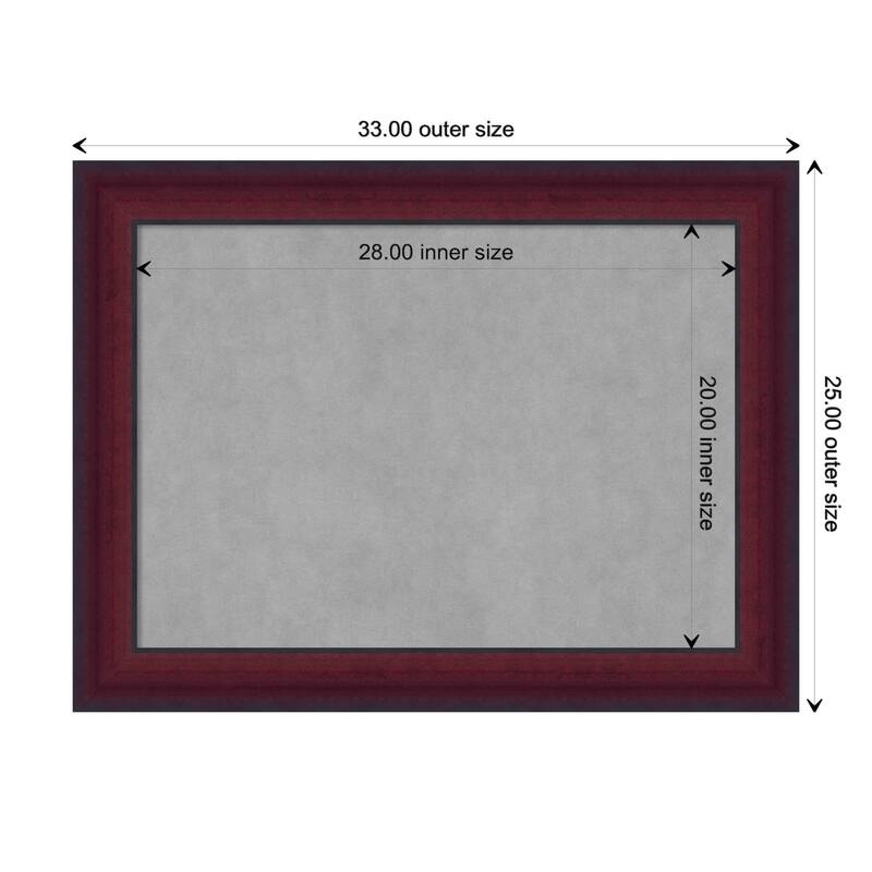 Amanti Art Canterbury Cherry Framed Magnetic Board - Board Size 28x20