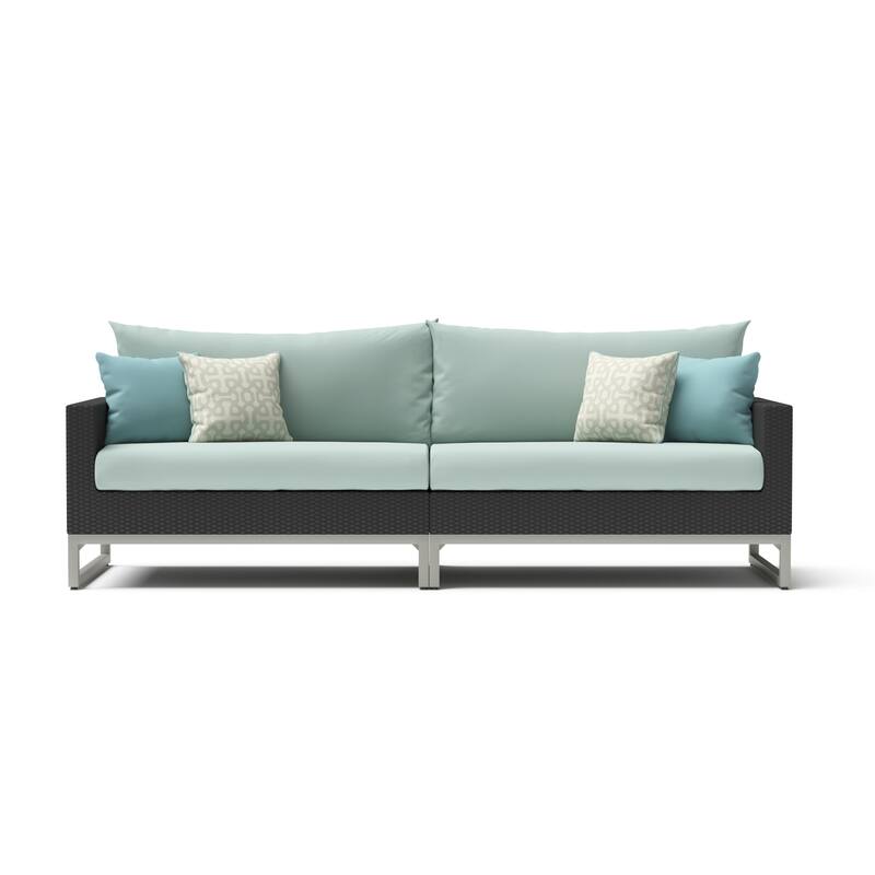 Milo Espresso 6 Piece Sunbrella Outdoor Patio Sectional with Table