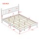 preview thumbnail 9 of 25, Queen Size Wood Platform Bed with Gourd Shaped Headboard, Retro Style Platform Bed with Wooden Slat Support, White