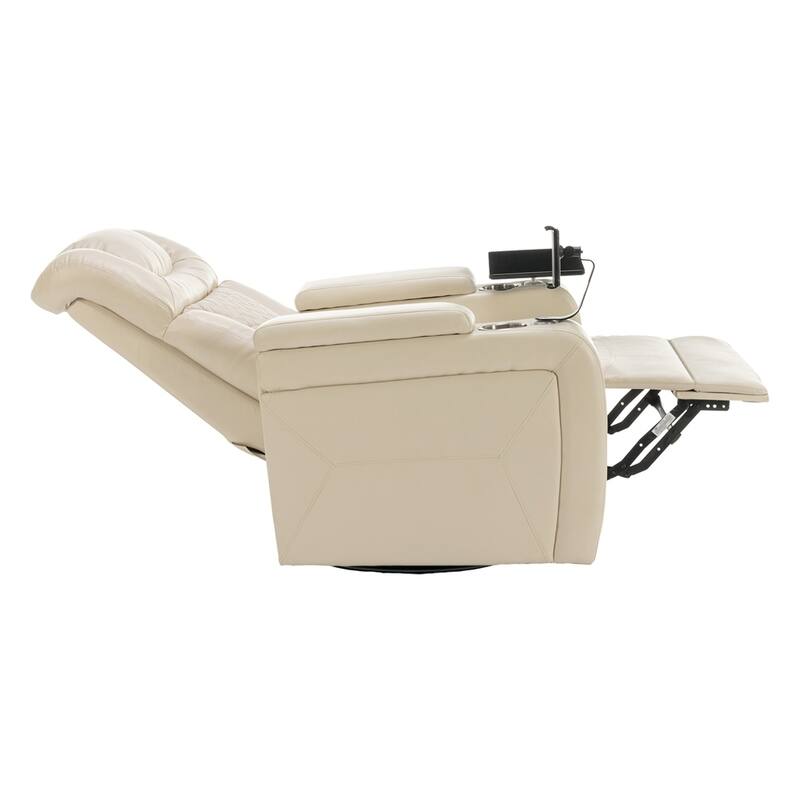 270 Degree Swivel PU Leather Power Recliner
