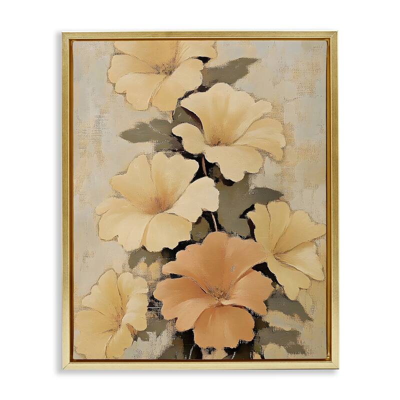 Stupell Muted Vintage Daffodils Framed Floater Canvas Wall Art Design By Franklyn Gregory - 25 x 31 - Gold