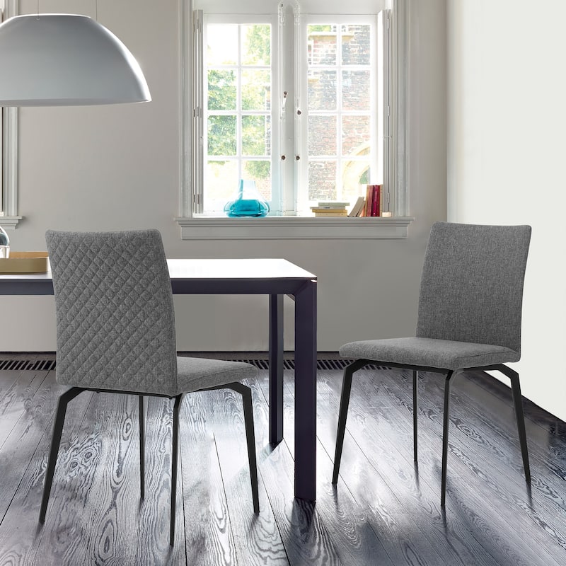 Lyon Fabric and Metal Dining Room Chairs - Set of 2