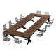 preview thumbnail 36 of 49, 6.5FT Conference Meeting Seminar Business Table Set for 16-20 Person (Set of 6)