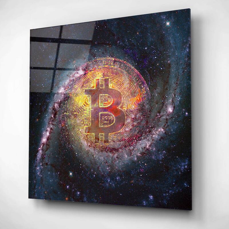 Epic Art 'Bitcoin Galaxy', Acrylic Glass Wall Art