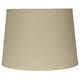 preview thumbnail 4 of 12, French Drum Lamp Shade, Textured Flax Linen, 12" Top, 14" Bottom, 10" Slant Natural