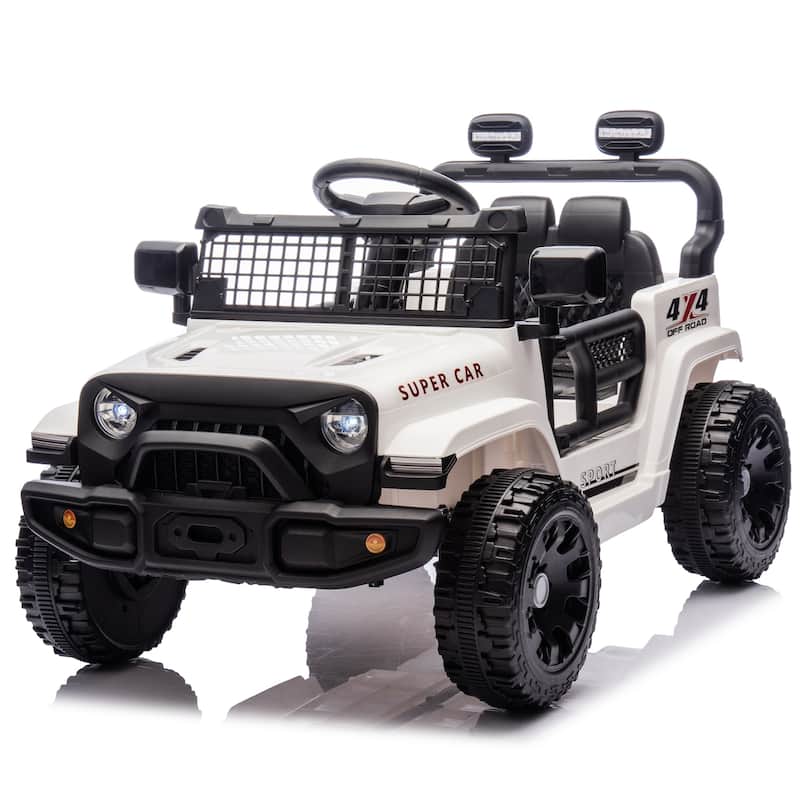 24V Kids Electric Ride-On Car with Remote Control, Ages 3+, 2WD & Bluetooth - White
